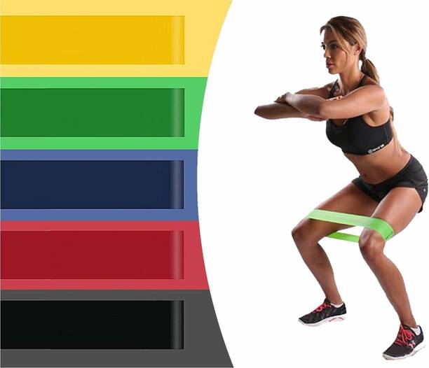 BVGR Latex Resistance Loop Exercise Bands (Set of 5) Resistance Tube
