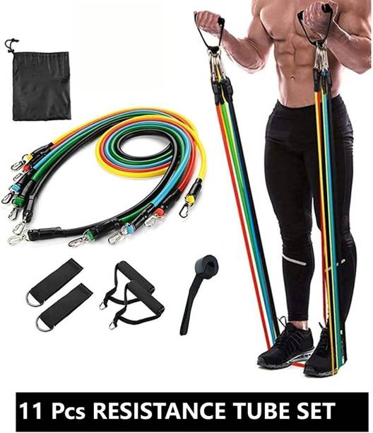 A G Enterprises Resistance Band Set for Men & Women | 100LB Workout Tube Kit Resistance Tube