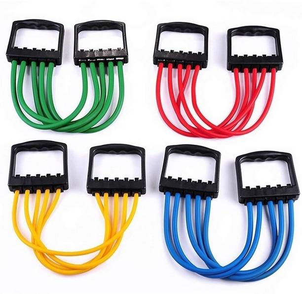 LinerLiner Boutique Silicon Chest Expander Adjustable Rubber Chest Expander with 5 Silicon Grip Resistance Tube