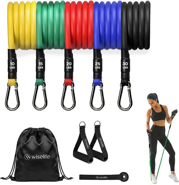 Wiselife Multi-Level Resistance Tube Band Set Foam Handles, Door Anchors & Carrying Bag Resistance Tube