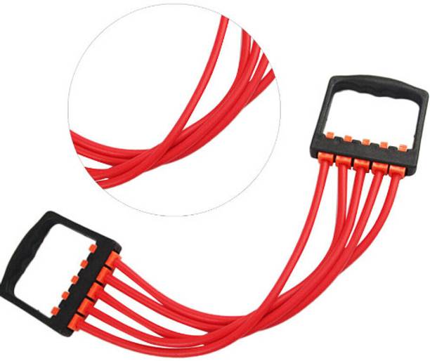 BOLDHIGH Adjustable Chest Expander for Fitness Workout with 5 Soft Latex Tube for Unisex Resistance Tube