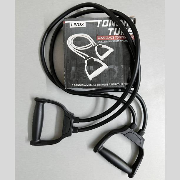 LIVOX Double Toning Resistance Tube Band Heavy Quality Exercise Band रेजिस्टेंस ट्यूब