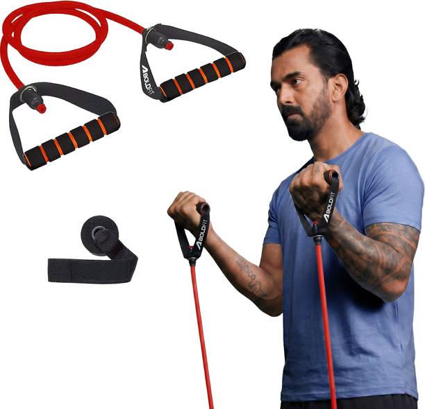 BOLDFIT Resistance Tube, Exercise & Stretching Resistance Band Set For Men & Women Workout Resistance Tube