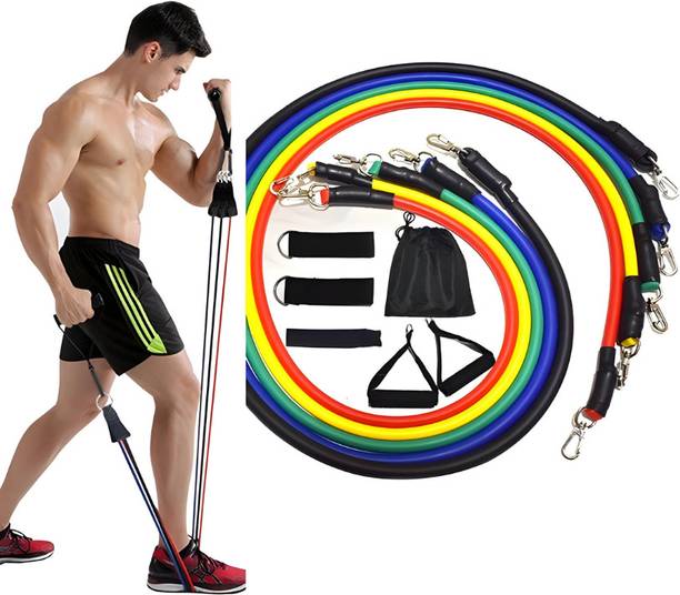 EBLOOMING Set of 11 Resistance Tube Perfect for Toning & Home Workout Resistance Tube