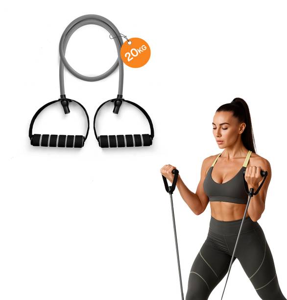 Wiselife Adjustable Resistance Bands with Handles for Exercise (20 kg Grey) Resistance Tube