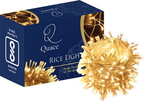 QUACE 40 LEDs 12 m Yellow Steady String Rice Lights (Pack of 1)