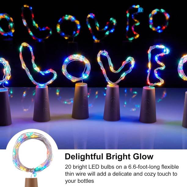 H Decor 20 LEDs 2 m Multicolor Steady String Rice Lights