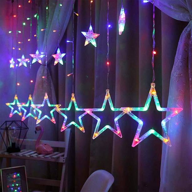 MPROW 136 LEDs 3 m Multicolor Steady, Flickering Star Rice Lights