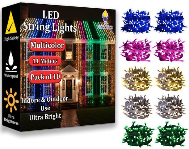 FIZZYTECH 40 LEDs 11 m Multicolor Steady String Rice Lights