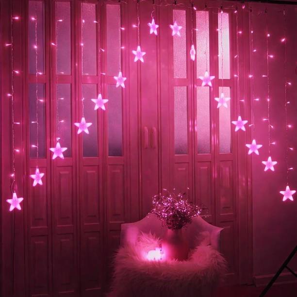 KHIZAR 138 LEDs 3 m Pink Steady Star Rice Lights