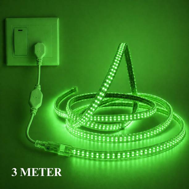 KAVYARA 600 LEDs 3 m Green Steady Strip Rice Lights