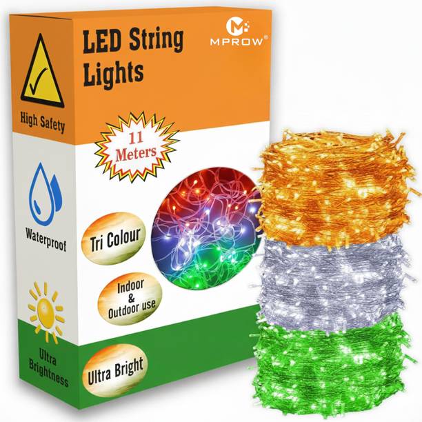 MPROW 40 LEDs 11 m Orange, White, Green Steady String Rice Lights