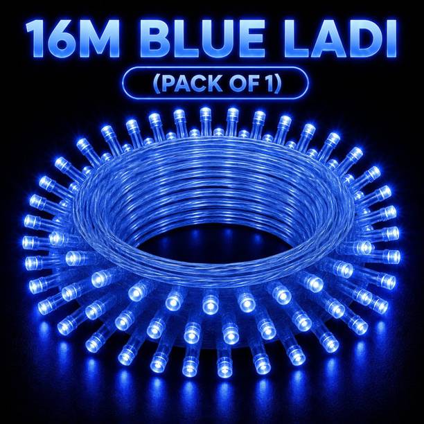 Zenviro 52 LEDs 16 m Blue Flickering, Steady Bulb Rice Lights