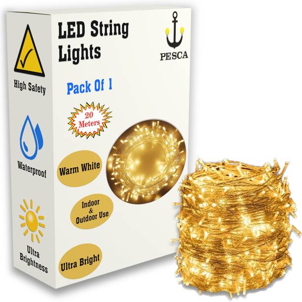 PESCA 60 LEDs 19.99 m Yellow Steady String Rice Lights