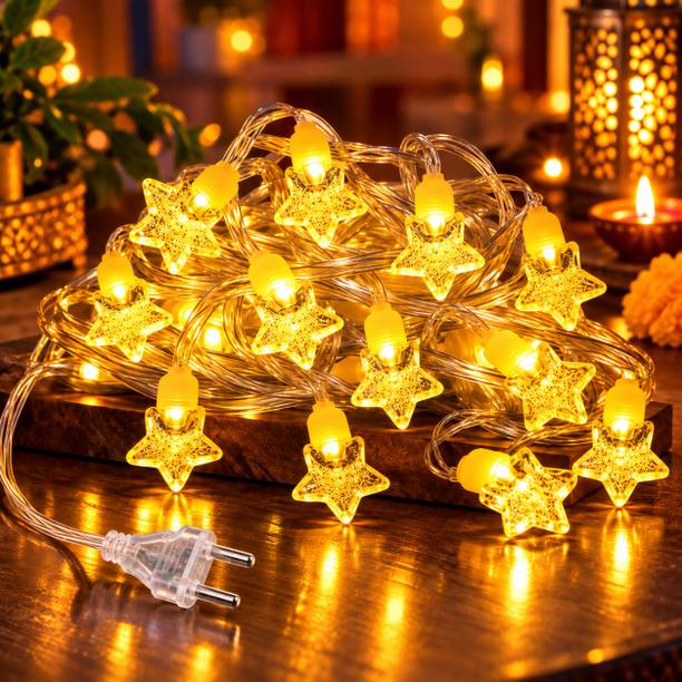 TechPride 14 LEDs 3 m Yellow Steady Star Rice Lights