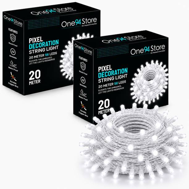 One94Store 56 LEDs 20 m White Color Changing String Rice Lights