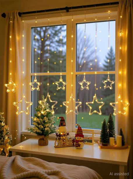 FIZZYTECH 118 LEDs 3.6 m Yellow Flickering Star Rice Lights