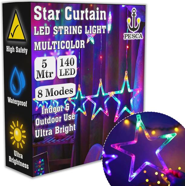 PESCA 140 LEDs 5.08 m Multicolor Flickering, Steady Star Rice Lig