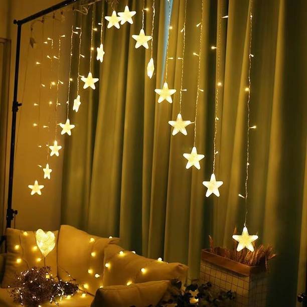 IMNISHNAY 108 LEDs 3 m Yellow Steady Star Rice Lights
