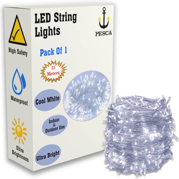 PESCA 40 LEDs 11 m White Steady String Rice Lights