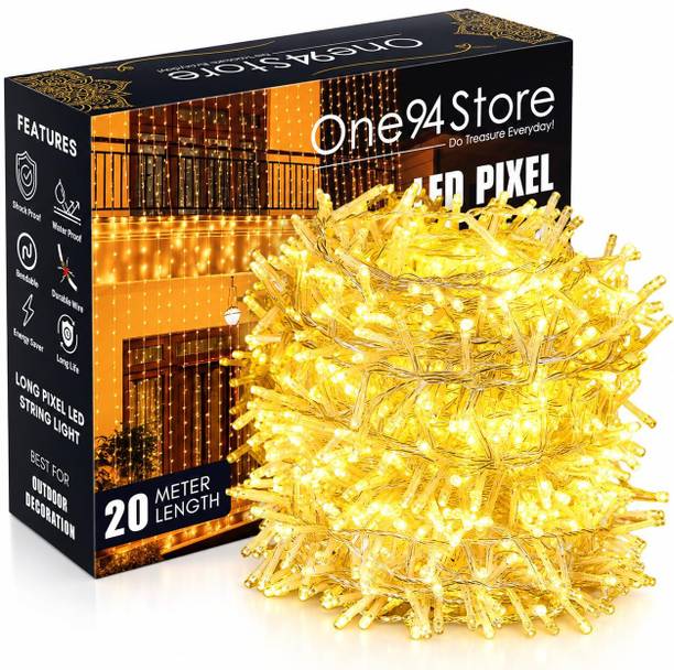 One94Store 56 LEDs 20 m Yellow Color Changing String Rice Lights
