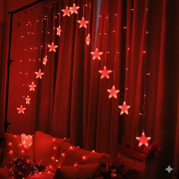 KHIZAR 138 LEDs 3 m Red Steady Star Rice Lights