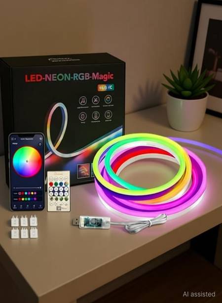 Refulgix 500 LEDs 5 m Multicolor Color Changing, Flickering, Steady Strip Rice Lights