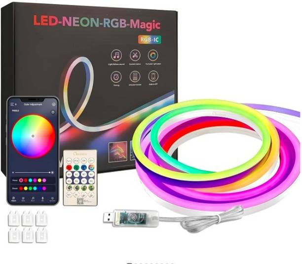 Refulgix 500 LEDs 5 m Multicolor Color Changing, Flickering, Steady Strip Rice Lights