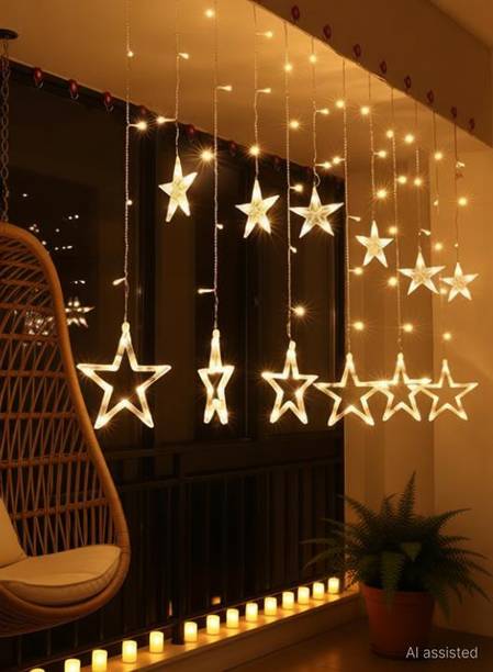 Trust Ware 138 LEDs 3 m Yellow Color Changing, Flickering, Steady Star Rice Lights