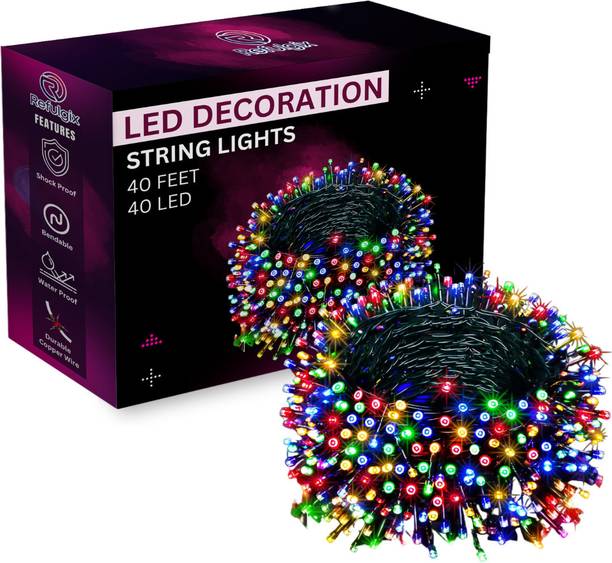Refulgix 40 LEDs 12 m Multicolor Steady String Rice Lights (Pack