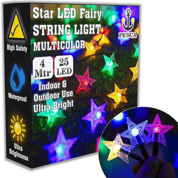 PESCA 25 LEDs 3.99 m Multicolor Steady Star Rice Lights