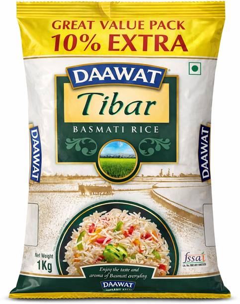 Daawat Tibar Basmati Rice 1Kg Basmati Rice (Full Grain, Raw)
