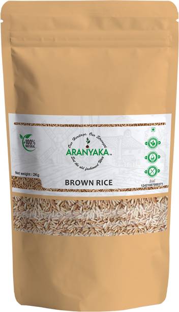 ARANYAKA Sona Masoori  Brown Rice - Medium Grain ,ParBoiled- 2 Kg Brown Sona Masoori Rice (Medium Grain, Unpolished)