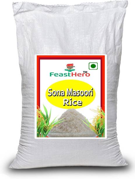 Feasthero Super Premium Quality Sona Mansoori Rice | Rice 5kg | Easy To Cook Sona Masoori Rice (Small Grain, Steam)