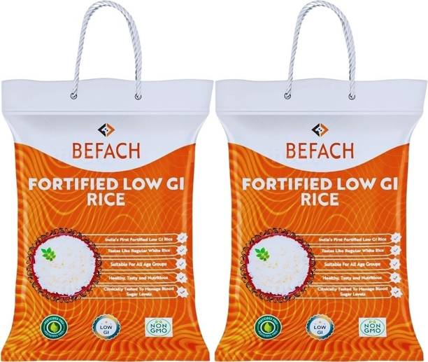 Befach Diabetic Friendly / Low Glycemic (GI) Index (pack of 2) Sona Masoori Rice (Medium Grain, Polished)