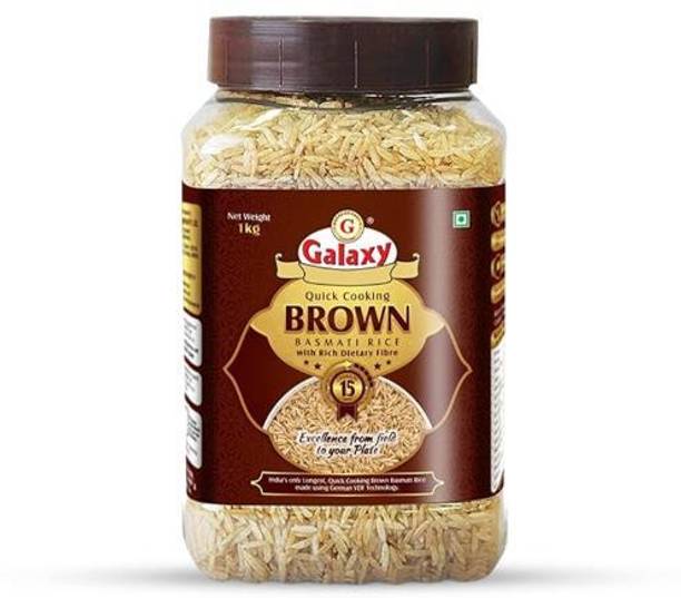 GALAXY Quick Cooking Brown 1 Kg Jar Brown Basmati Rice (Long Grain)