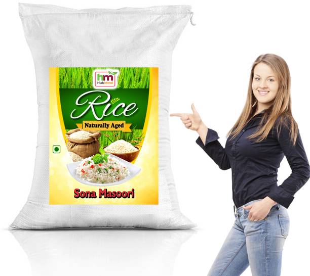 Hubmeal Premium Sona Mansoori rice, soft, lightweight & perfect daily use| Aged Rice|5kg Sona Masoori Rice (Small Grain, Unpolished)