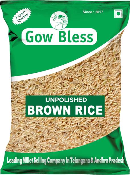 Gow Bless Brown Rice – 1kg | High Fiber Whole Grain Rice | Healthy Diet Brown Rice (Medium Grain, Unpolished)