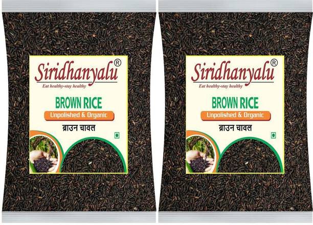 siridhanyalu Brown Rice, Low Glycemic Index Forbidden Brown Rice (Gwt. 2Kg) Black Black Rice (Long Grain, Unpolished)