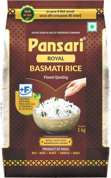 Pansari 2-Years Aged Long Grain Premium Quality Royal Basmati Rice,Biryani Rice, Pulav Rice- 1KG Pack Basmati Rice (Long Grain, Raw)