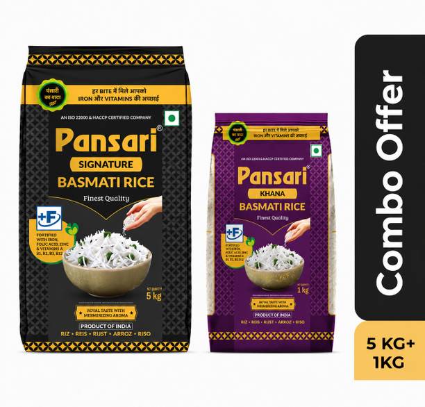 Pansari Basmati Rice Natural - Perfectly Aged, Best for Pulav | 6 kg long grain rice Basmati Rice (Long Grain, Raw)