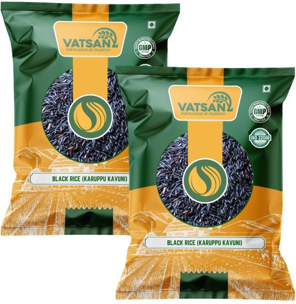 VATSAN Traditional Karuppu Kavuni Rice Black Black Rice (Medium Grain)