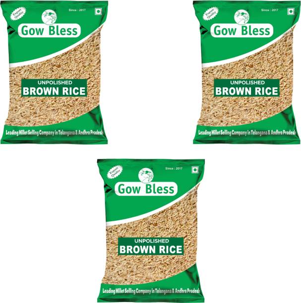 Gow Bless Brown Rice – 3kg | High Fiber Whole Grain Rice | Healthy Diet Brown Rice (Medium Grain, Unpolished)