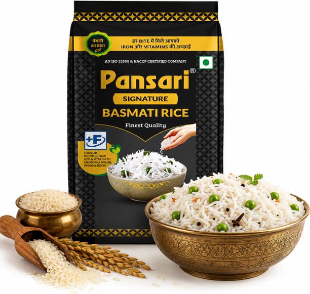 Pansari 2-Years Aged Long Grain Premium Quality Signature Basmati Rice,Biryani Rice, Pulav Rice- 1KG Pack Basmati Rice (Long Grain, Raw)