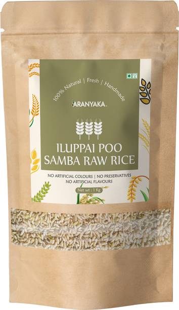 ARANYAKA Illupai Poo Samba Rice 1Kg |Naturally Scented Aromatic Rice|Diabetic Friendly| Brown Raw Rice (Small Grain, Unpolished)