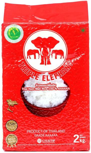 Triple Elephant Thai Hom Mali Jasmine Rice Grade AAAAAA Vacuum Packed Jasmine Rice (Full Grain, Raw)
