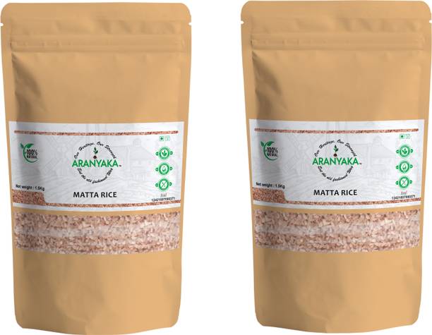 ARANYAKA Kerala Matta Rice|3Kg|Palakkadan Rice|Medium Grain,Unpolished| Brown Matta Rice (Medium Grain, Parboiled)