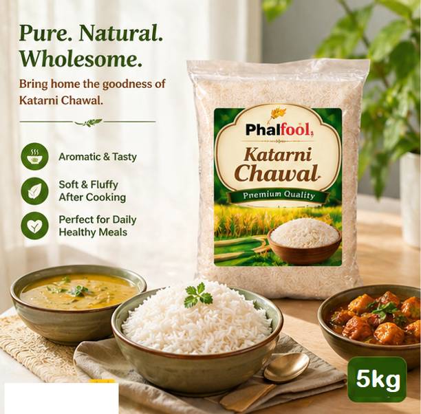 Phalfool Bhagalpuri Aromatic Katarni Rice |100% Natural|Arwa Katarni Rice 5kg Katarni Rice (Small Grain, Unpolished)