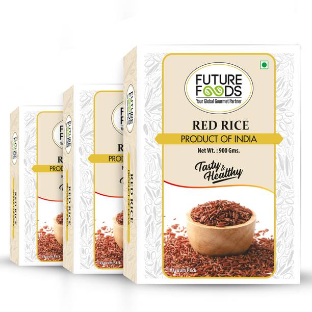 Future Foods Premium Red Rice Rich in Antioxidants Healthy for Diabetic Patients (Pack of 3) Raw Rice (Small Grain, Raw)