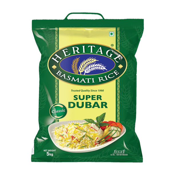Heritage Super Dubar Basmati Rice (Medium Grain) 5 kg
